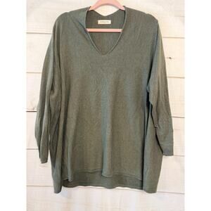 Alexandre Laurent Sweater Green Solid Est. Sz LG Classic Chic